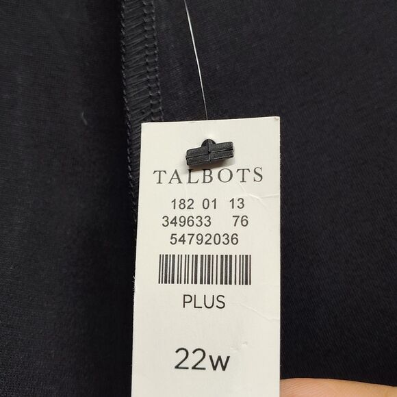 Talbots Soho Ankle Pants Women 22W Black Rayon Stretch Elastic Waist Tapered Leg - Picture 5 of 8